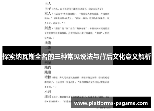 探索纳瓦斯全名的三种常见说法与背后文化意义解析